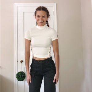 Worn once, white cropped Free People shirt.